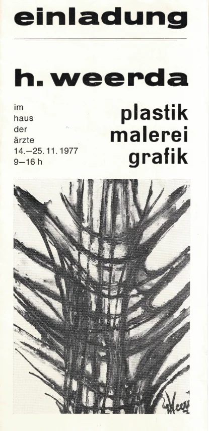 Einladung zur Ausstellung von Hilko Weerda im Haus der Ärzte, Freiburg, 1977