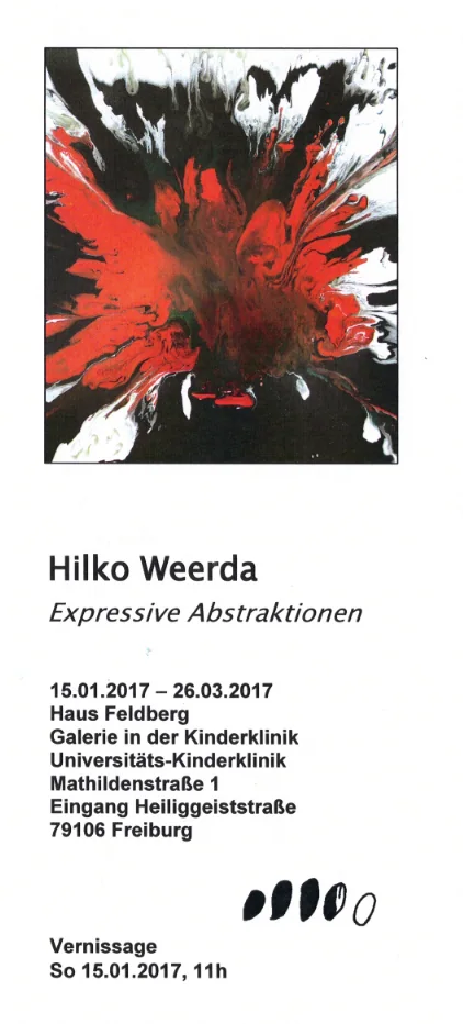 Plakat der Ausstellung Expressive Abstraktionen in der Universitäts-Kinderklinik Freiburg, 2017